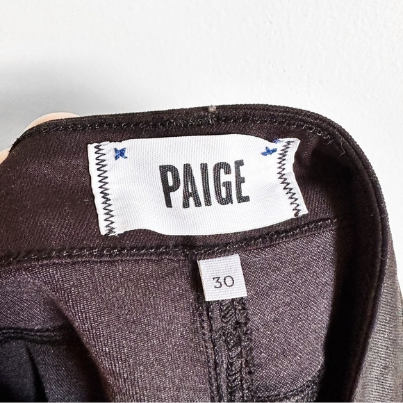 PAIGE Verdugo Ankle Jean in Black Silk Luxe Coating sz 30 - Picture 10 of 12
